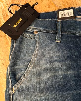 Meltin Pot Jeans Nuovi con Tasche a Taglio