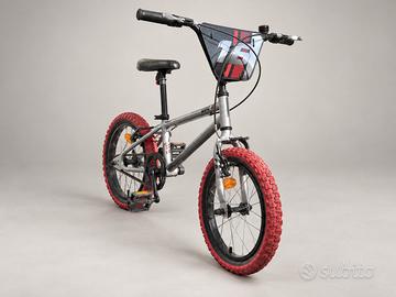 Bicicletta bambino stile BMX – grigia  gomme rosse