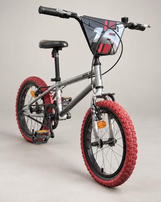 Bicicletta bambino stile BMX – grigia  gomme rosse