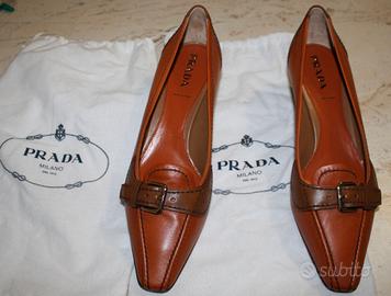 Décolleté PRADA pelle e cuoio tg 39 1/2