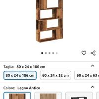 vidaXL Libreria/Divisorio Stanza Legno Antico 