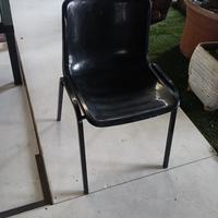 Sedie metallo nere vintage impilabili (9 pz)