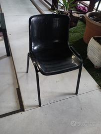 Sedie metallo nere vintage impilabili (9 pz)