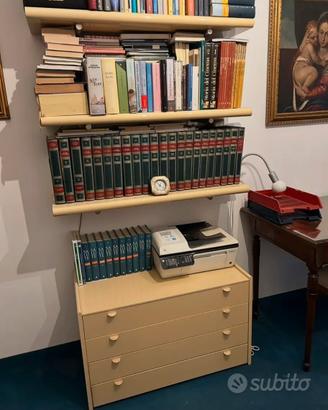 Coppia di cassettiere con 6 mensole