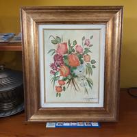 QUADRO DIPINTO SU TELA CON FIORI