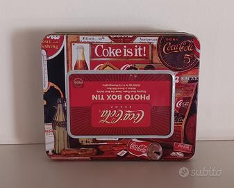 Portafoto Coca-Cola vintage in latta 20x17x5 cm
