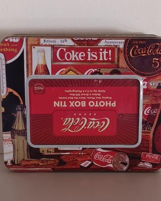 Portafoto Coca-Cola vintage in latta 20x17x5 cm