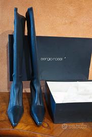 Sergio Rossi - stivali in nappa elasticizzato n.40