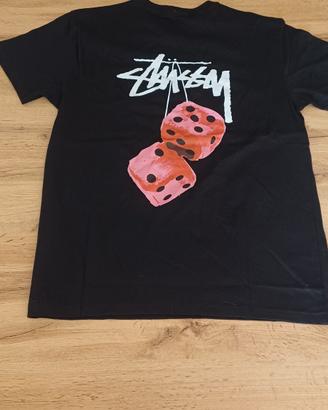 maglia nera stussy con stampa, M
