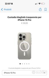 Cover Apple MagSafe iPhone 15 Pro Trasparente