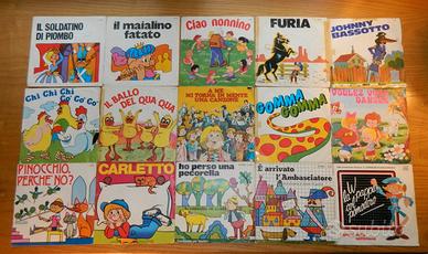 Lotto dischi LP 45 cartoni animati per bambini