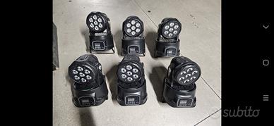 6 minitestemobili a led con centralina dmx 