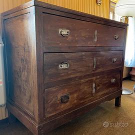 Cassettone in legno massello 3 cassetti primi 900