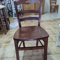 SEDIA LEGNO SEDUTA MASSELLO NOCE SCURO PER CUCINA
