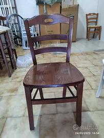 SEDIA LEGNO SEDUTA MASSELLO NOCE SCURO PER CUCINA