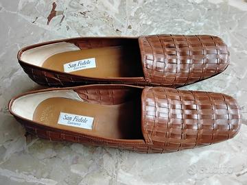 Scarpe vera pelle cuoio intrecciato De Robert 39