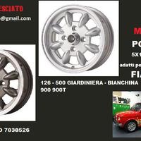 Cerchi minilite 5x12 fiat 4x98 126 600 850