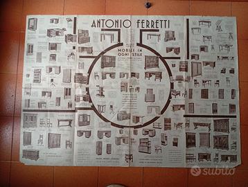 poster  Antonio Ferretti 1935 mobili Milano 