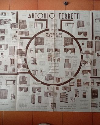poster  Antonio Ferretti 1935 mobili Milano 