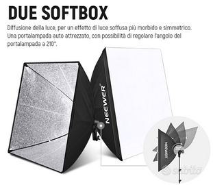 Kit 2 SOFTBOX 60x60 cm con Attacco E27