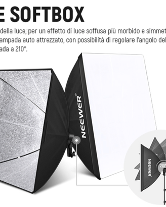 Kit 2 SOFTBOX 60x60 cm con Attacco E27