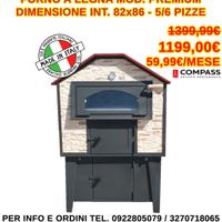 Forno a legna refrattario Premium con vano legna