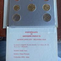 Set monete euro vaticano 2003 Papa  Vaticano