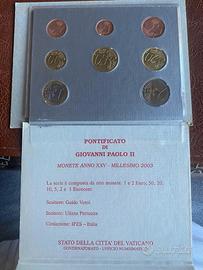 Set monete euro vaticano 2003 Papa  Vaticano