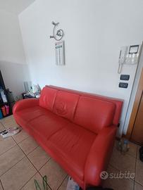 Divano in Pelle Rossa 3 posti