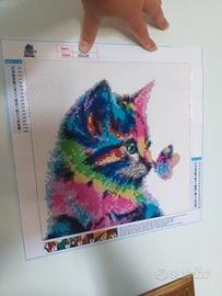 Già completato - Diamond  painting gatto rainbow!