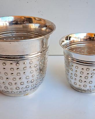 Coppia di Glacette / Secchielli Champagne in Silve