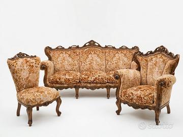 Splendido salotto barocco classico in velluto