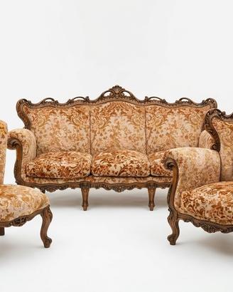 Splendido salotto barocco classico in velluto