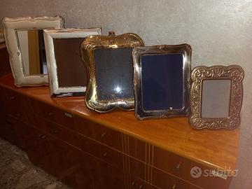 5 cornici in argento