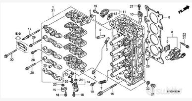 Testata Honda 150 CV NUOVA ORIGINALE