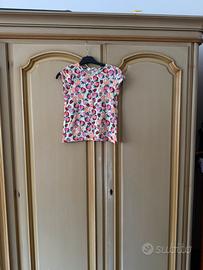 T-shirt H&M bambina stampa fragole e pesche 6/8 an