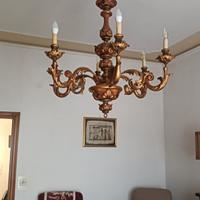 candelabro intarsiato in legno