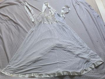 Babydoll bianca vintage - Verde Veronica - TG 42