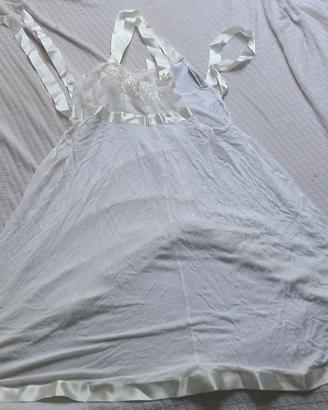 Babydoll bianca vintage - Verde Veronica - TG 42