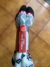 Calze termiche da casa a tema natalizio