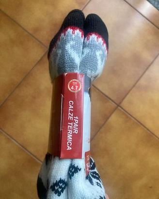 Calze termiche da casa a tema natalizio