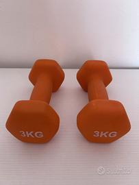 Coppia di manubri in neoprene, 2 x 3 kg