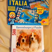 Lotto giochi per bambini: 2 puzzle manca 1 pz cad.