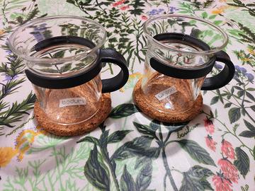 set 2 tazzine Caffè  vetro Bodum bistro nouveau
