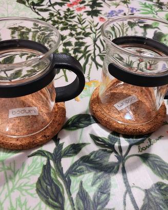 set 2 tazzine Caffè  vetro Bodum bistro nouveau
