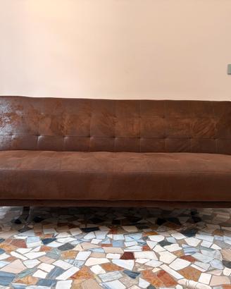 Divano Letto Clic Clac Similpelle Marrone Scuro