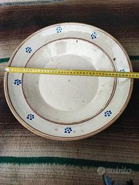 Antico grande piatto Puglia terracotta pugliese