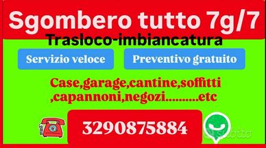 Sgombero tutto 7g/7,tutta la provincia