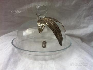 Porta burro cristallo e argento