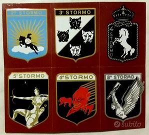 6 stemmi metallo Reparti dell'Aeronautica Militare